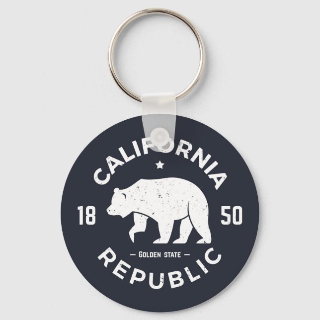 California-Logo | Der goldene Staat Schlüsselanhänger (Vorderseite)