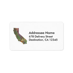 California Map Address Label Adressaufkleber
