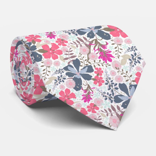 California Meadow (Palette rose/blanche) - Cravate (Roulé)