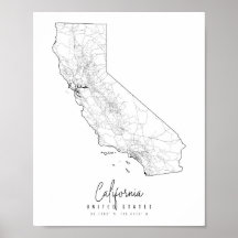 California Minimal Street Map