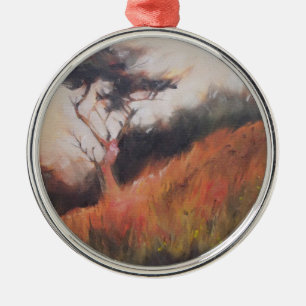 California Monterey Cypress Lone Tree Silbernes Ornament