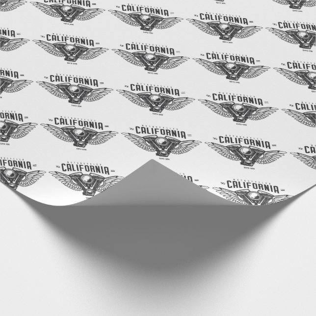 California Motorrad Wings Geschenkpapier (Ecke)