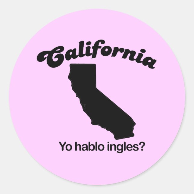 California Motto - Yo hablo ingles Runder Aufkleber (Vorderseite)