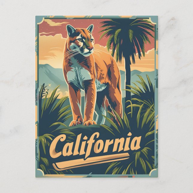 California Mountain Lion Cougar Postkarte (Vorderseite)