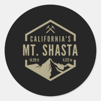 California Mt Shasta Runder Aufkleber