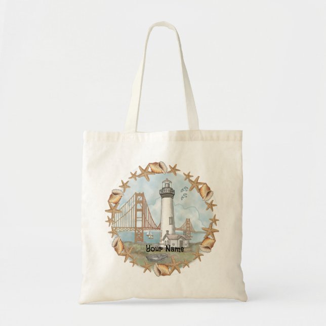 California Muscheln Lighthouse Tragetasche (Vorne)