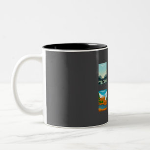 California National Parks Travel Poster Sticker Co Zweifarbige Tasse