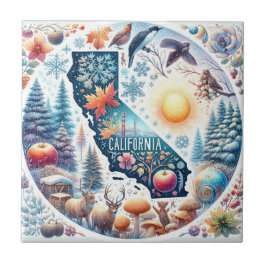 California Nature Winter Weihnachten Fliese