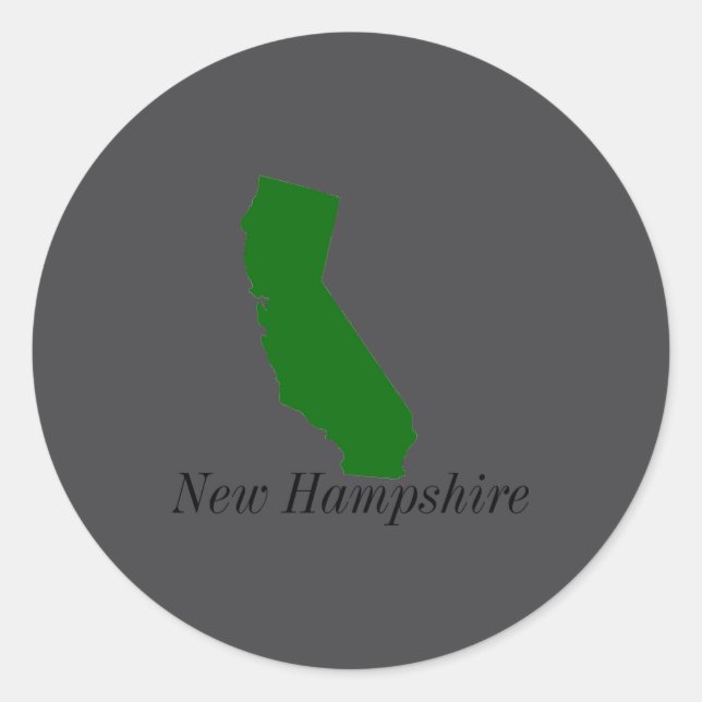 California New Hampshire  Runder Aufkleber (Vorderseite)