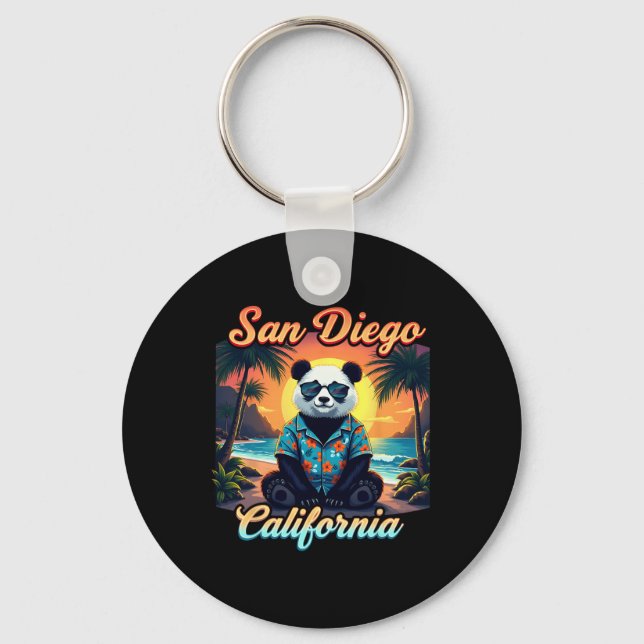 California New Year 2025 Family Trip Vaction Panda Schlüsselanhänger (Vorderseite)