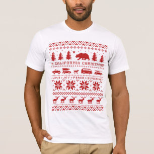 California Niedliches Ugi Christmas Sweater Design T-Shirt