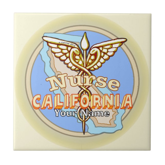 California Nurse Caduceus  Fliese (Vorderseite)