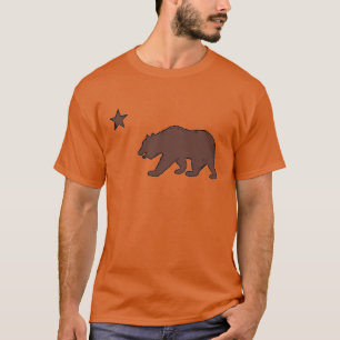California orange braune Bärensymbole Typ T T-Shirt