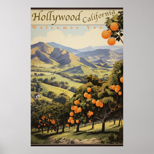 California Orange Groves - Old Hollywood - Reisen Poster (Vorne)