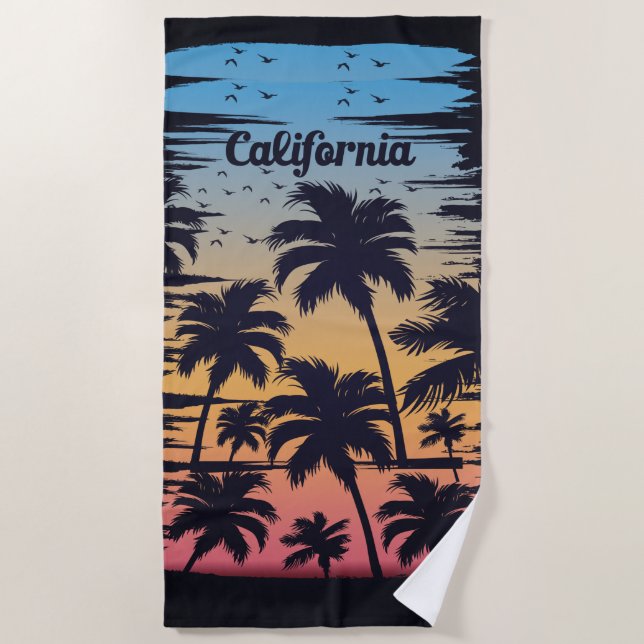 California Palm Tree Beach Handtuch (Vorderseite)