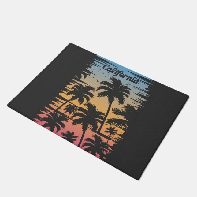 California Palm Tree Fußmatte (Schrägansicht)