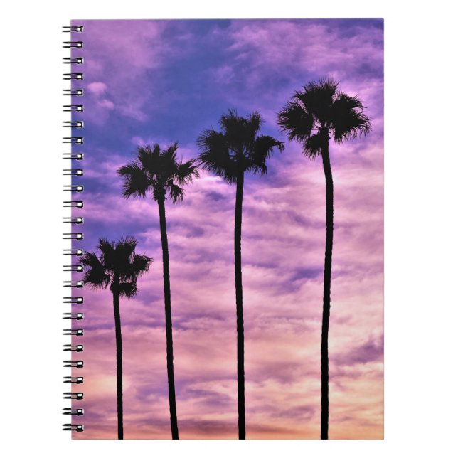 California Palm Tree Sunset Notizblock (Vorderseite)