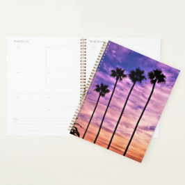 California Palm Tree Sunset Planer