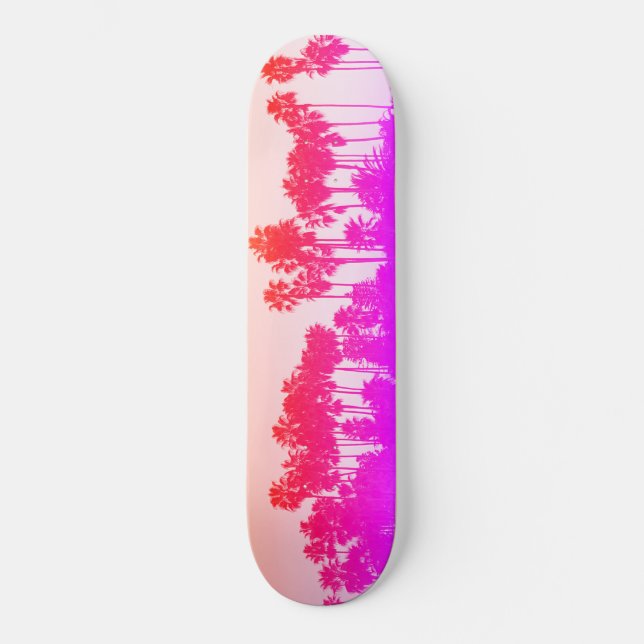 California Palms Skateboard Sunset COULEUR ! (Recto)