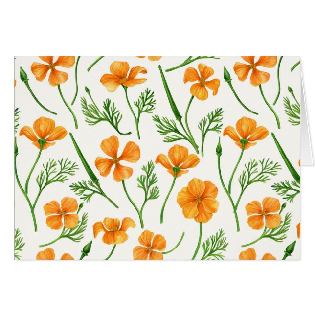 California Pappi, sommerliche Blume, Orange (Vorderseite (Horizontal))
