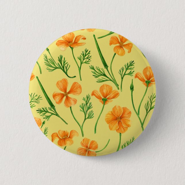 California Pappi, sommerliche Blume, Orange Button (Vorderseite)