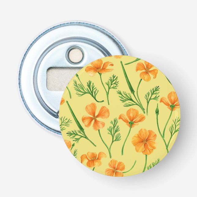 California Pappi, sommerliche Blume, Orange Flaschenöffner (Vorderseite)