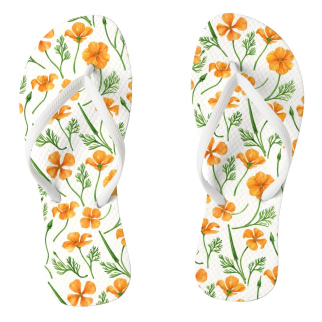 California Pappi, sommerliche Blume, Orange Flip Flops (Fußbett)