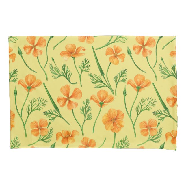 California Pappi, sommerliche Blume, Orange Kissenbezug (Vorderseite-Links)