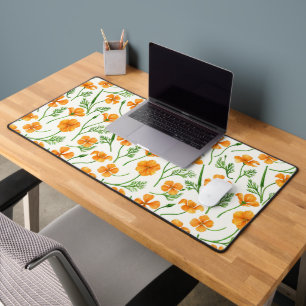 California Pappi, sommerliche Blume, Orange Schreibtischunterlage