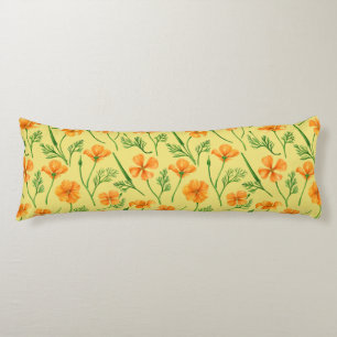 California Pappi, sommerliche Blume, Orange Seitenschläferkissen