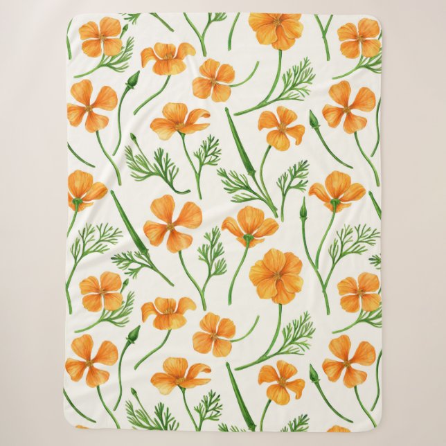 California Pappi, sommerliche Blume, Orange Sherpadecke (Vorderseite)