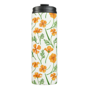 California Pappi, sommerliche Blume, Orange Thermosbecher
