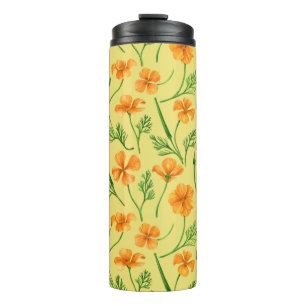 California Pappi, sommerliche Blume, Orange Thermosbecher