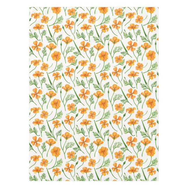 California Pappi, sommerliche Blume, Orange Tischdecke (Vorderseite)