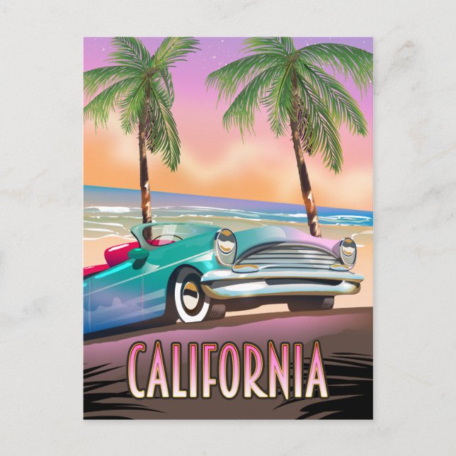 California Paradise Sunset Postkarte (Vorderseite)