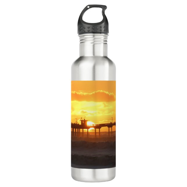 California Peer at Sunset Edelstahlflasche (Vorderseite)