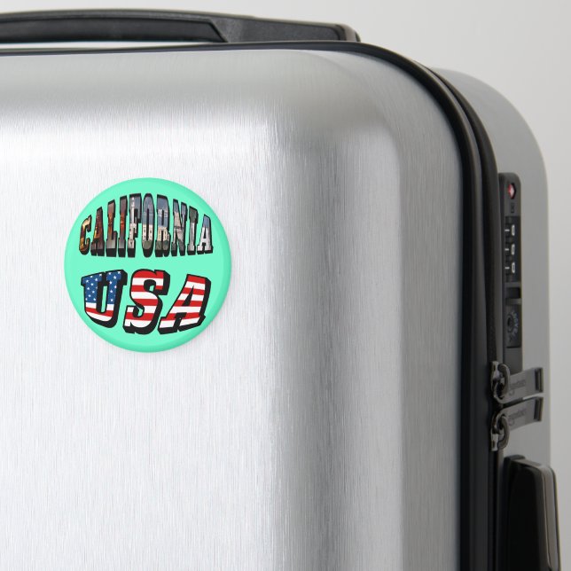 California Picture and USA Flag Text Magnet (In Situ (Gepäck))