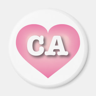 California Pink Fade Heart - I Liebe CA Magnet
