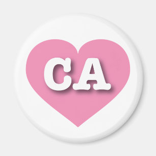 California Pink Heart - I Liebe CA Magnet