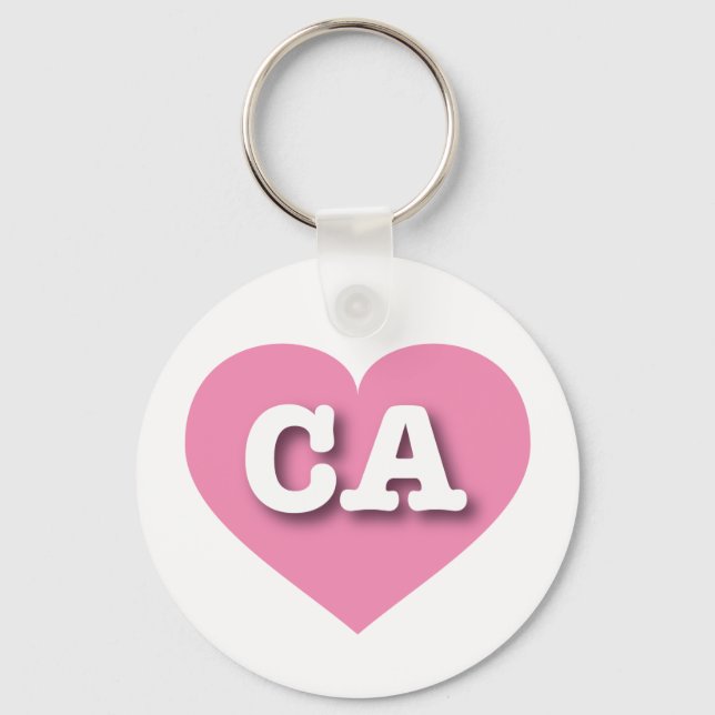 California Pink Heart - I Liebe CA Schlüsselanhänger (Vorderseite)