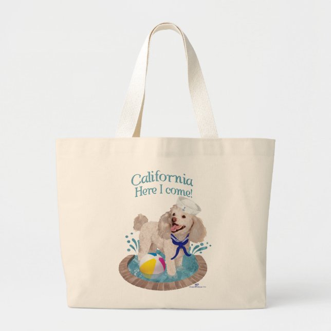California Poodle Jumbo Stoffbeutel (Vorne)