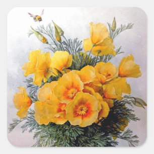 "California Poppies" par Paul de Longpre - Sticker