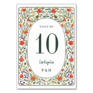 California Poppies Wedding Tischnummer