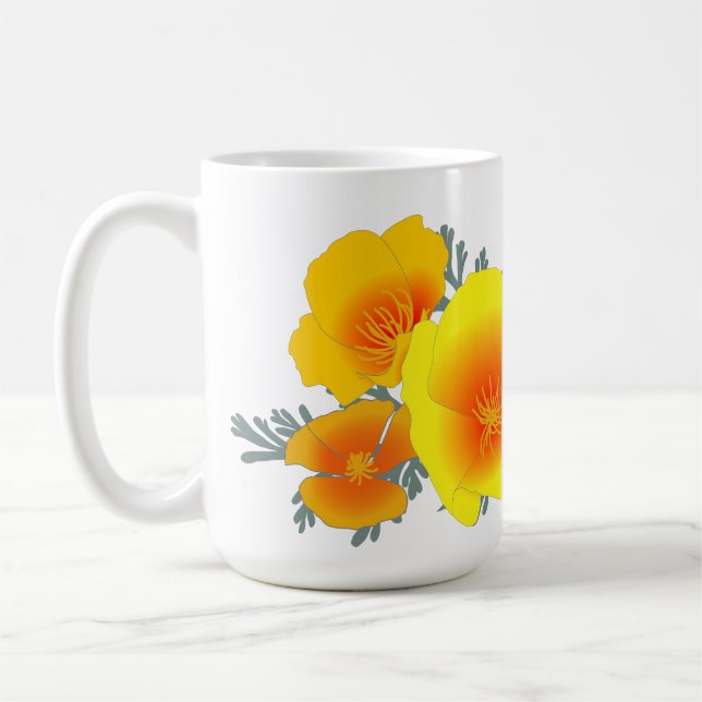 California Poppy Bouquet (ohne Text) Tasse (Links)