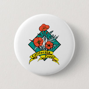 California Poppy Button
