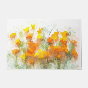 California Poppy Impressionistische Kunst Fußmatte