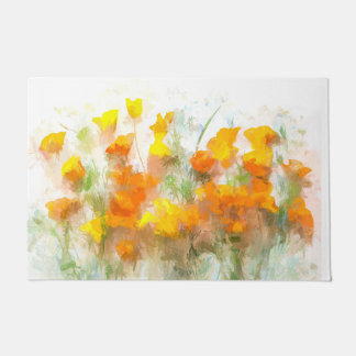 California Poppy Impressionistische Kunst Fußmatte