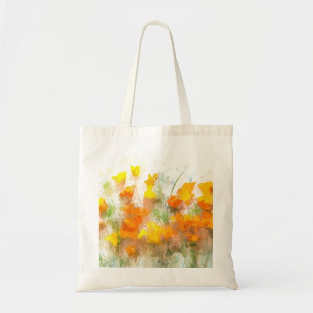 California Poppy Impressionistische Kunst Tragetasche (Vorne)