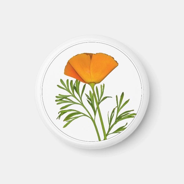 California Poppy in a Circle - Magnet (Vorne)