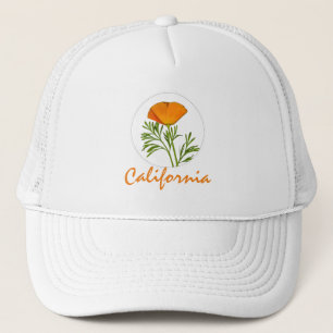 California Poppy in einem Zirkel, "California" Tex Truckerkappe